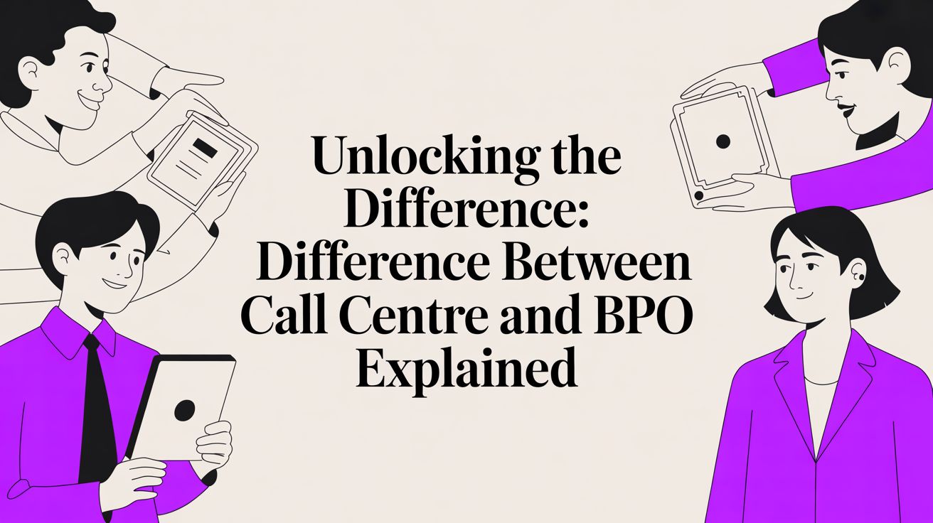 Unlocking the Difference: difference between call centre and bpo Explained
