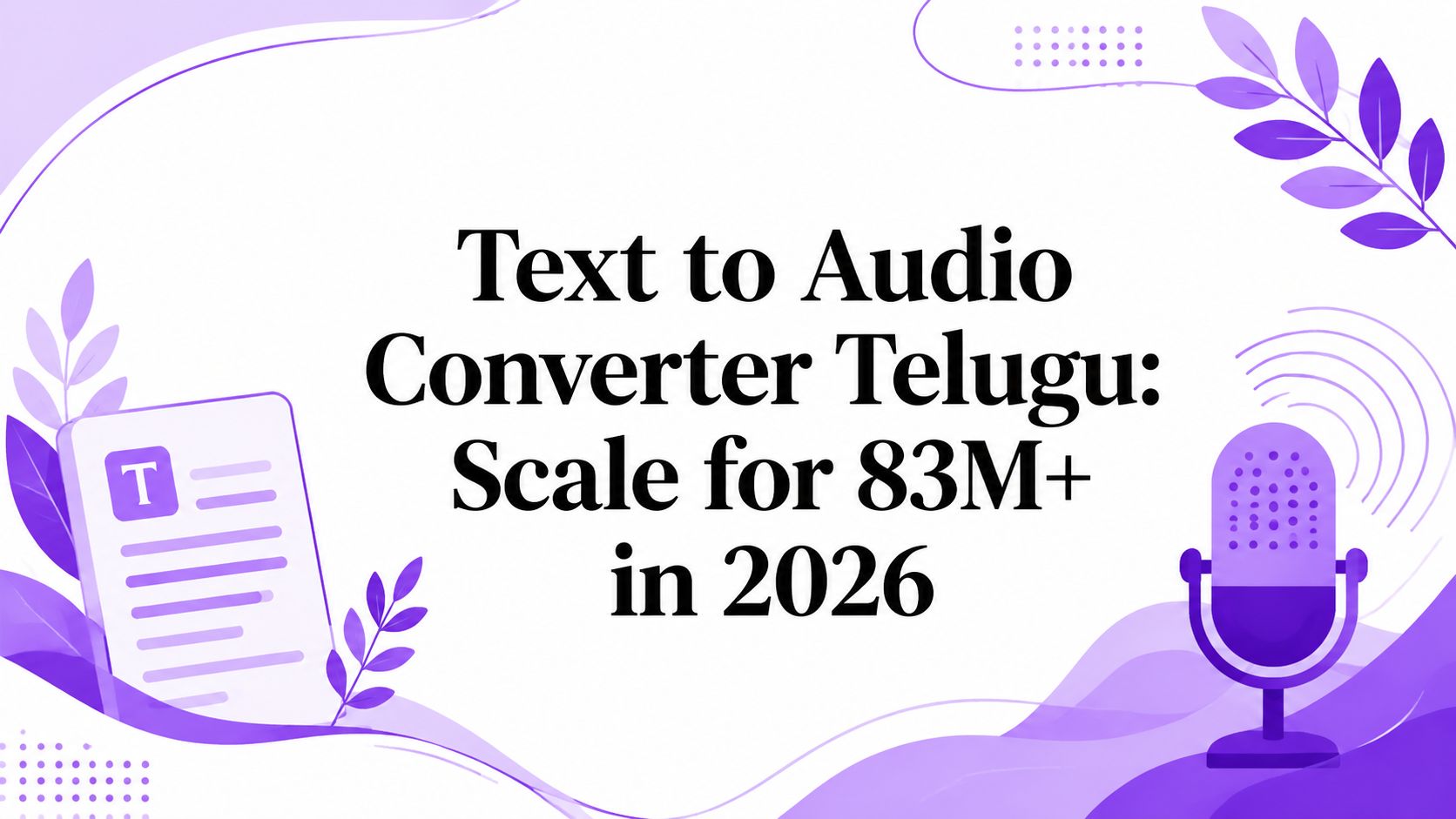 Text to Audio Converter Telugu: Scale for 83M+ in 2026