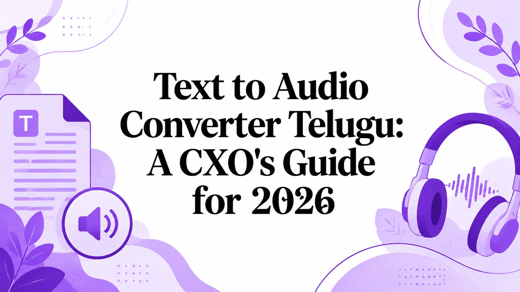 Text to Audio Converter Telugu: A CXO’s Guide for 2026